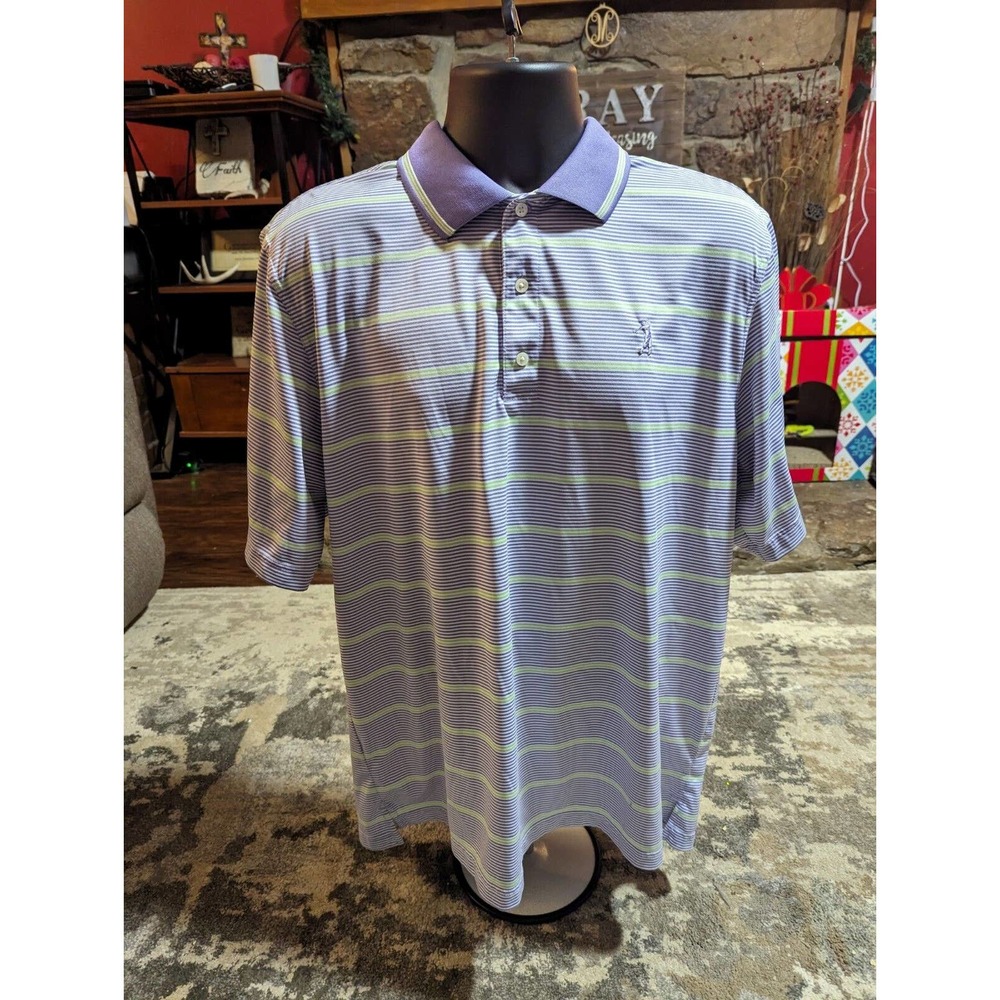 Bobby Jones Performance Golf Polo Striped Size L.